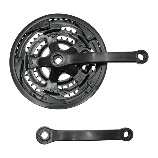 Система шатунів мтв велика чорна (28/38/48Т) L-170мм. фото westvelo.com