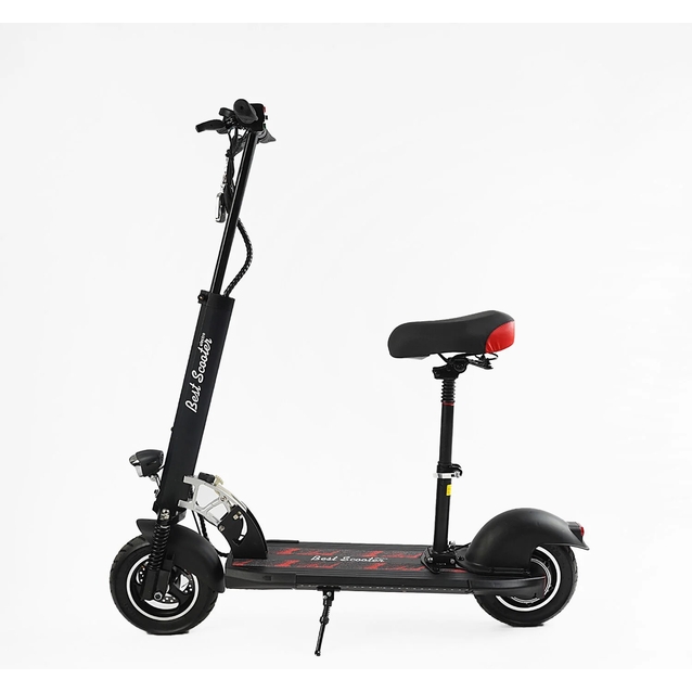 Електросамокат Best Scooter BS-10588 двигун 800W, акумулятор літієвий 48V13Ah з сидінням, колеса надувні 10, чорно-червоний фото westvelo.com