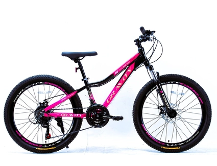 Велосипед 24 AL Corso «GRAVITY» GR-24918 алюміній 12", (к-т SHIMANO) рожевий