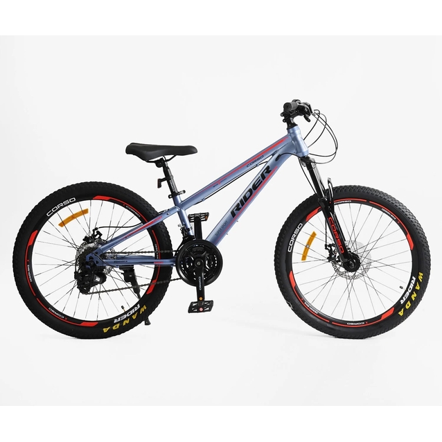 Велосипед 24 ST Corso «RIDER» RD-24120 сталь 11", (к-т LTWOO-A2) синьо-червоний фото westvelo.com