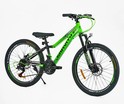 Велосипед 24 AL Corso «GRAVITY» GR-24275,24205 алюміній 12", (к-т SHIMANO) салатово-чорний