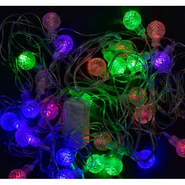 Гірлянда світлодіодна 5 м, 28 лампочок, «Кульки» мультиколор, від мережі 220V (С 31299) фото westvelo.com