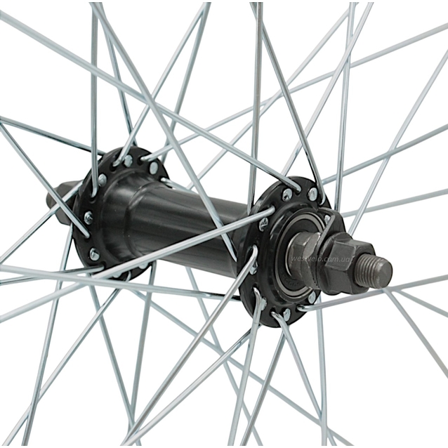 Колесо 26 перед, обід 2-ний чорний, втулка AL на промах чорна (Gravity) фото westvelo.com