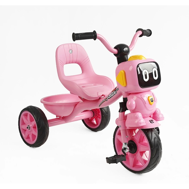 Дитячий велосипед 3-х колісний EVA (піна) Best Trike колеса 10-8, «Робот» BS-60413 рожевий, сталева рама, УКР.ОЗВУЧУВАННЯ, кошик фото westvelo.com