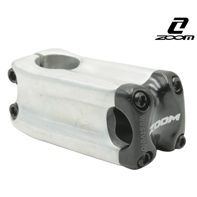 Винос руля на безрізьбову вилку ZOOM квадратний грубий білий L-80mm, Ø28.6-Ø25.4 фото westvelo.com