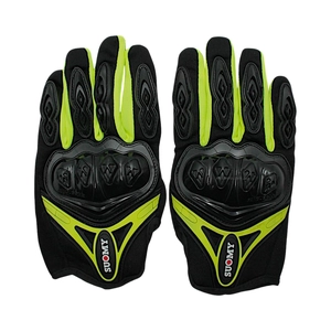 Мото рукавиці (M) "SUOMY" (SU‑10) чорно-зелені (сенсорний палець)