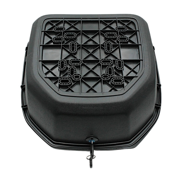 Кофр (багажник) для мотоцикла задній ROBIK 48 (400х400х280) 26L чорний матовий з катафотом фото westvelo.com