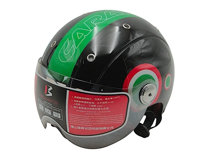 Мото шолом, відкритий (L) "IBK" 033, чорно-зелений