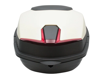 Кофр (багажник) для мотоцикла задній LIPAI (HP010) (380х360х280) 34L айворі глянець, з катафотом