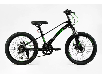 Велосипед 20 MG Corso «F35» MG-20355 магній 11", (к-т SHIMANO) чорно-салатовий