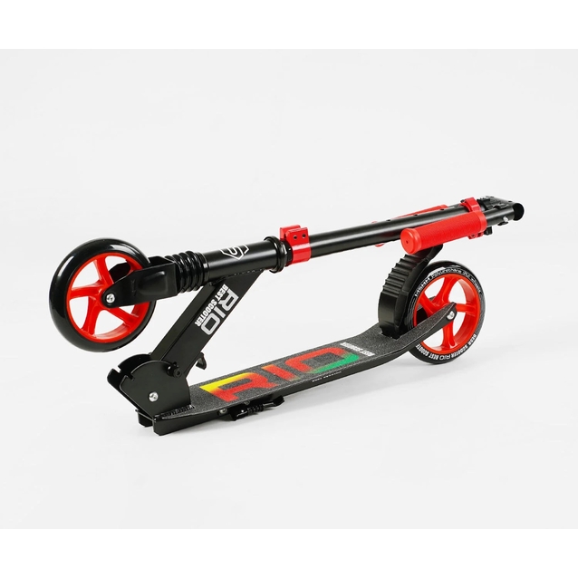 Самокат дитячий 2-х колісний, PU Best Scooter «RIO» 88505 червоний, Ø145mm, передній амортизатор, AL гальмо