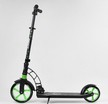 Самокат дитячий 2-х колісний, PU Best Scooter 62798 чорно-салатовий, колеса Ø230-180mm, 1 амортизатор фото westvelo.com
