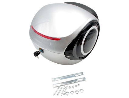 Кофр (багажник) для мотоцикла задній LIPAI (350х350х260) 32L світло-сірий глянцевий, крапля
