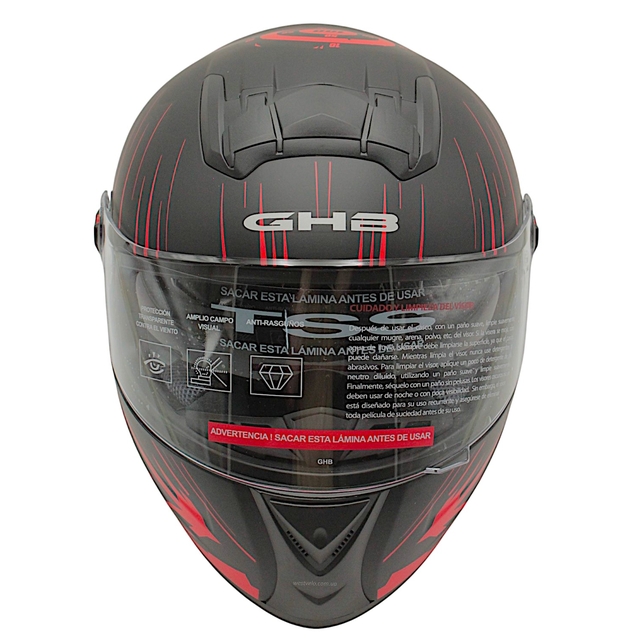 Мото шолом, закритий (S) GHB M61-Speedo інтеграл, чорно-червоний фото westvelo.com