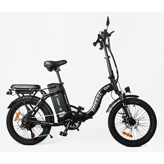 Електровелосипед 20 AL Corso «MIRAGE» MR-48610 алюміній складний, двигун 750W, акумулятор 48V 20Ah літієвий, (к-т SHIMANO), чорний + провід фото westvelo.com