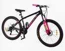Велосипед 26 AL Corso «NEXT» NX-26368 алюміній 15", (к-т SHIMANO) чорно-рожевий фото westvelo.com