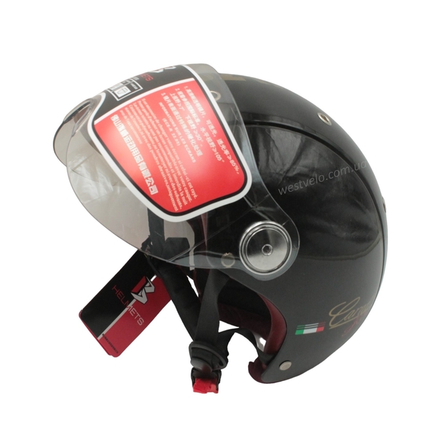 Мото шолом, відкритий (XL) "IBK" 033, чорний глянцевий фото westvelo.com