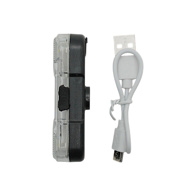 Мигалка на usb зарядку зад AS1010, з акумулятором, біла (365) фото westvelo.com