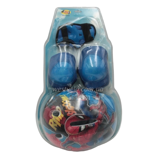 Комплект дитячого захисту, на блістері, (072) людина павук, з шоломом фото westvelo.com
