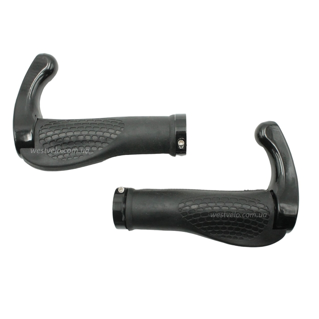 Гріпси ергономічні чорні з замком + роги чорні фото westvelo.com