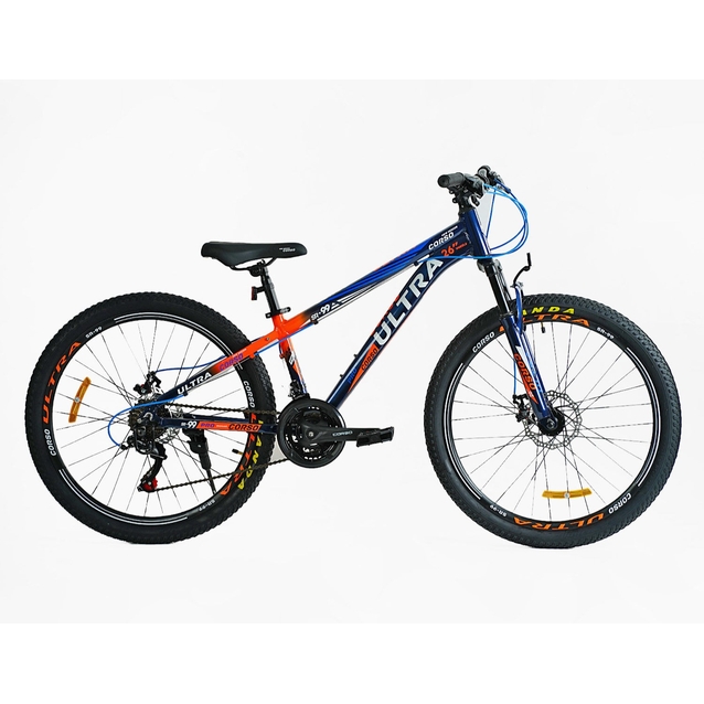 Велосипед 26 AL Corso «ULTRA» UL-26041 алюміній 13", (к-т SHIMANO) синьо-помаранчевий