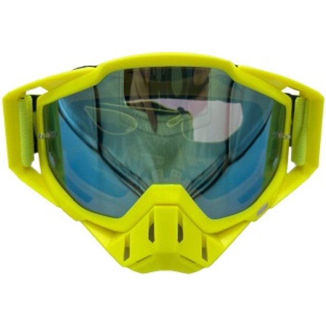 Мото окуляри Кросс-ендуро "MO-8" жовті із дзеркальною лінзою фото westvelo.com
