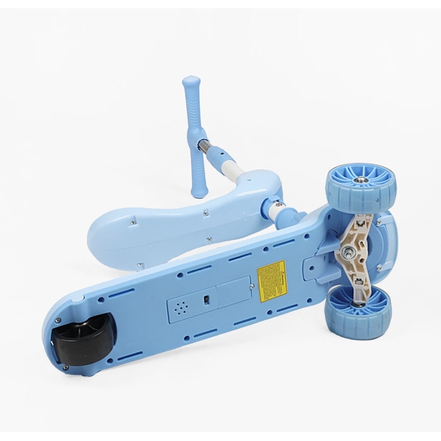 Самокат 2в1 Skyper KR-928/06 колеса PU Ø125mm/40mm зі світлом, блакитний, музика та підсвічування платформи, кермо складне фото westvelo.com