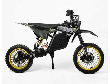Електродіртбайк підлітковий Corso «STORM» E-2000 Pulse R-19884 двигун 2000W, акумулятор 48V 20.8Ah літієвий, чорно-жовтий, колеса 14/12"