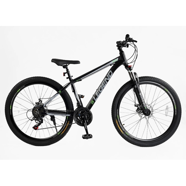 Велосипед 27.5 AL Corso «LEGEND» LG-27754 алюміній 15,5", (к-т SHIMANO) чорно-сірий фото westvelo.com