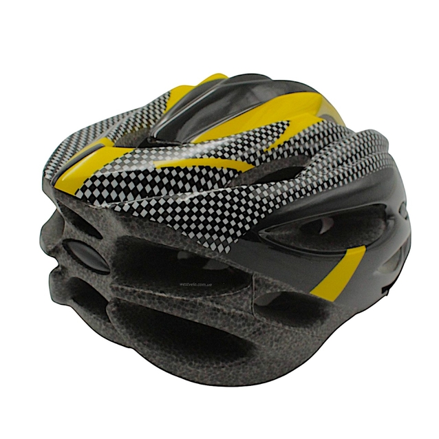 Вело шолом "TK Sport" 073 (56 см) з мигалкою, чорно-жовтий фото westvelo.com