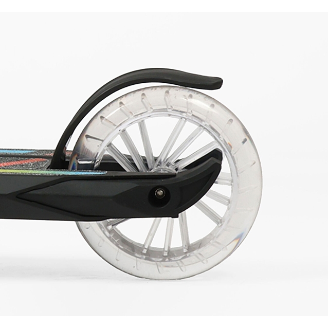 Самокат дитячий 2-х колісний, PU Best Scooter L-10627 чорний, AL, Ø145mm, диски коліс, дека, вилка зі світлом фото westvelo.com