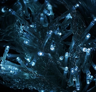 Гірлянда-штора 4х0,6 м, 120 лампочок, на батарейках, біле світло, 2 режими (C 61480)