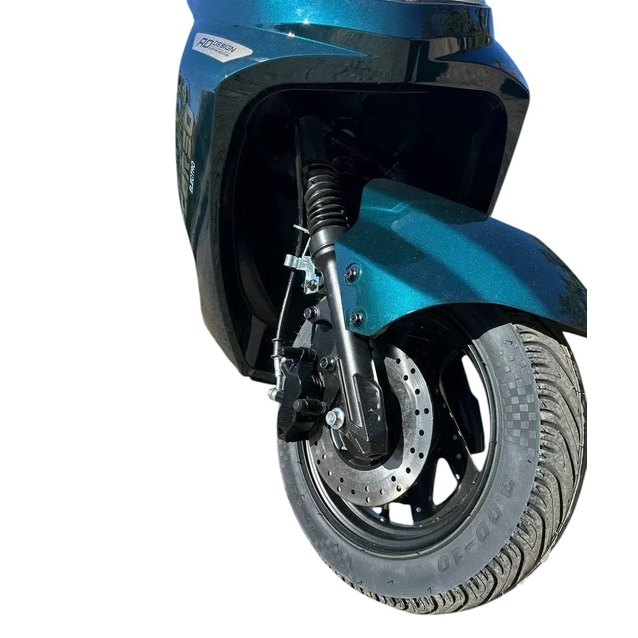 Електроскутер Corso «MATRIX» MT-924107 двигун 1200W, акумулятор 72V 25Ah графеновий, зелено-синій, колеса 10" + 1 ящик. акум фото westvelo.com