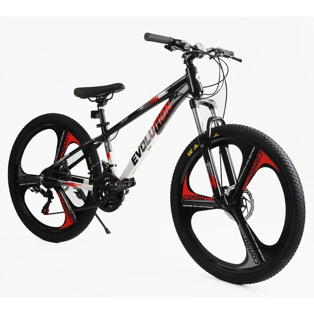 Велосипед 26 AL Corso «EVOLUTION» EV-26560 алюміній 13", (к-т SHIMANO) чорно-біло-червоний фото westvelo.com