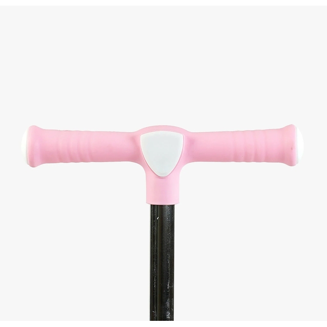 Самокат дитячий 3-х колісний, Skyper JW-62180 рожевий, зі світлом, українське озвучування, складне кермо, музика та підсвічування платформи фото westvelo.com