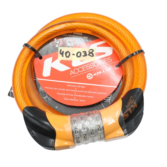 Замок на код, KLS (Crypt) (L-700mm Ø-15mm) (4 цифри) помаранчевий фото westvelo.com
