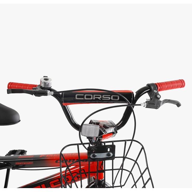 Дитячий велосипед 18 ST Corso «FALCON» FL-18214 дискові гальма, чорно-червоний фото westvelo.com