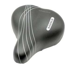 Сідло на пружинах, S007, широке, металева основа, чорне