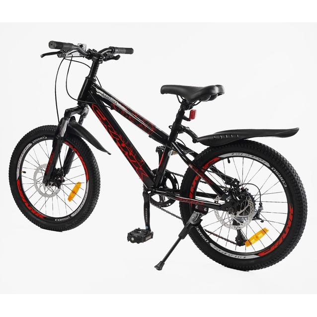 Велосипед 20 ST Corso «CRANK» CR-20257 сталь 11", (к-т LTWOO-A2) чорно-червоний фото westvelo.com