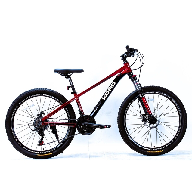 Велосипед 26 AL Corso «KORD» KD-26772 алюміній 13", (к-т SHIMANO) чорно-червоний фото westvelo.com