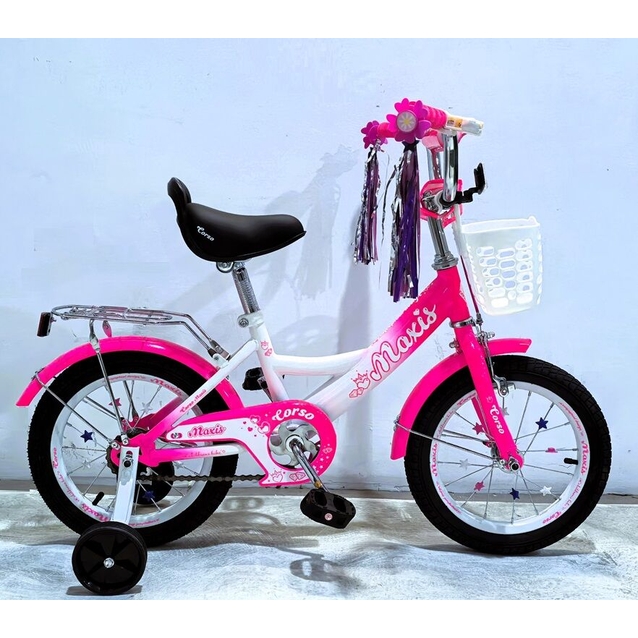Дитячий велосипед 14 ST Corso «MAXIS» MX-11723 біло-рожевий фото westvelo.com