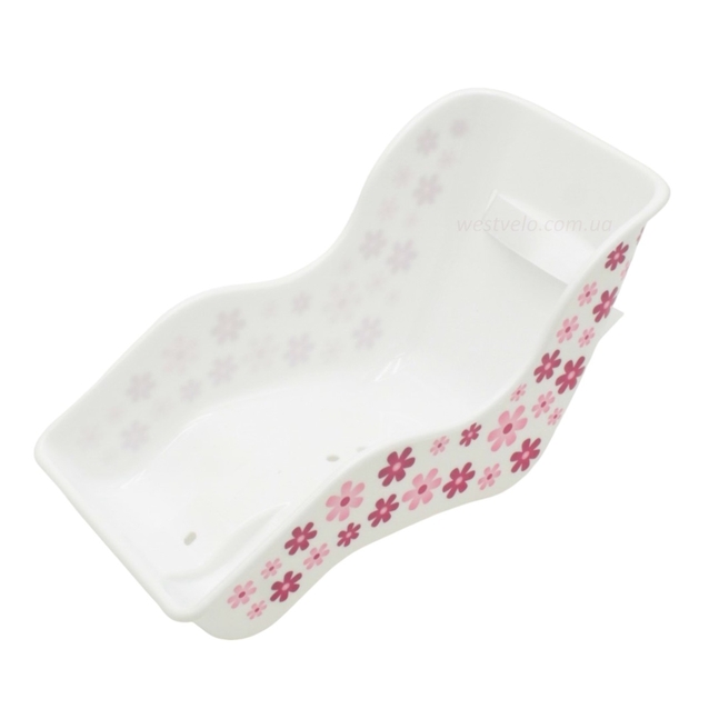 Крісло для ляльки на велосипед, біле з квітами, CROSSRIDE CR-A-1 фото westvelo.com