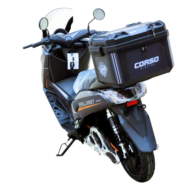 Електроскутер Corso «BRILLIANT» BR-941755, двигун 2000W, акумулятор 72V/32Ah, графітово-сірий + 1 ящик. акум, + 1 ящик. багажник