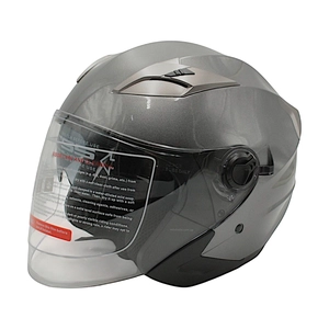 Мото шолом, відкритий (S) (55-56см) BLD-708 сірий глянець з відкидними окулярами