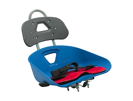 Крісло дитяче, пластик, на пряму раму, плоске, синє + спинка