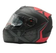 Мото шолом, закритий (S 55-56) F2 М61 чорно-червоний, матовий з відкидними окулярами фото westvelo.com