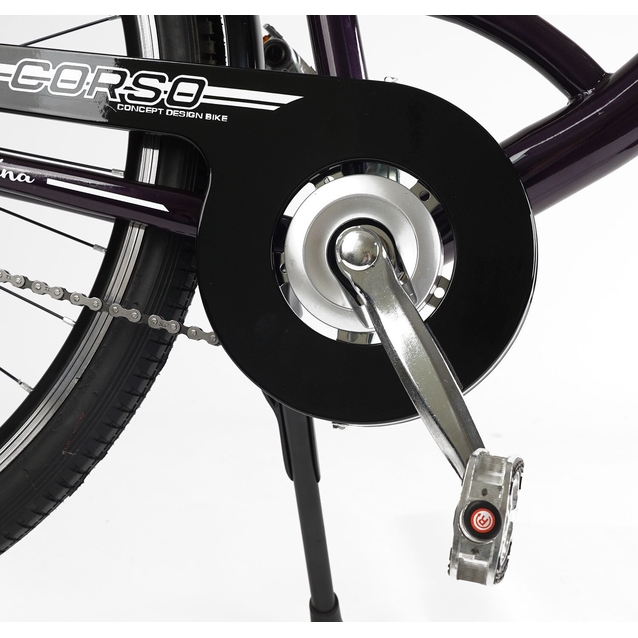 Міський велосипед 28 ST Corso «FORTUNA» FR-28077 сталь 20", темно фіолетовий2) (+к/к/б) кошик чорний фото westvelo.com