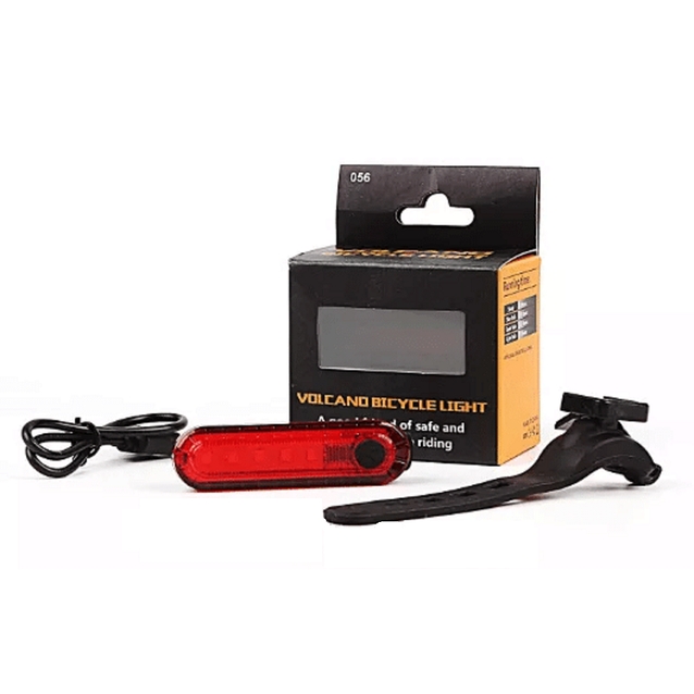 Мигалка на usb зарядку зад №056 VOLCANO червона з акумулятором (362) фото westvelo.com