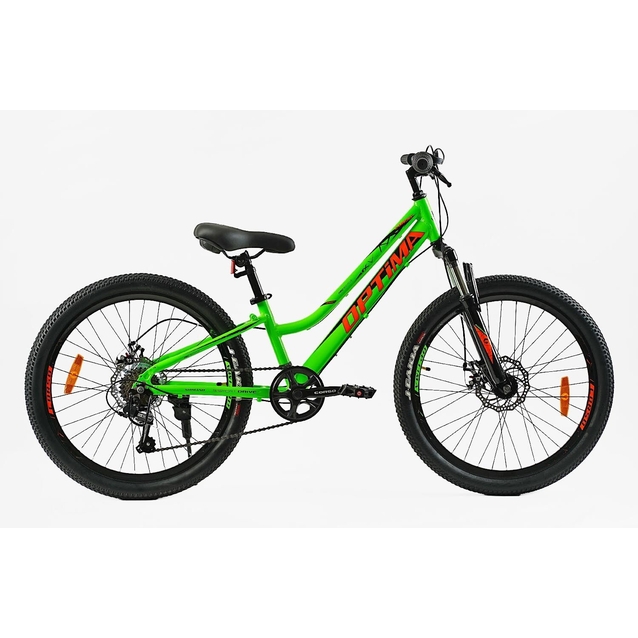 Велосипед 24 AL Corso «OPTIMA» TM-24355 алюміній 11", (к-т SHIMANO) салатово-помаранчевй фото westvelo.com