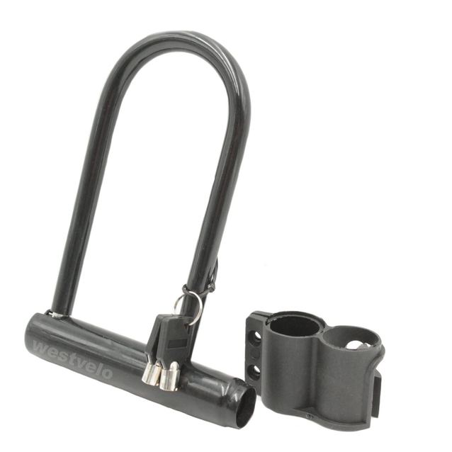 Замок на ключ Ø130-210mm U-подібний "скоба" з кріпленням на раму фото westvelo.com